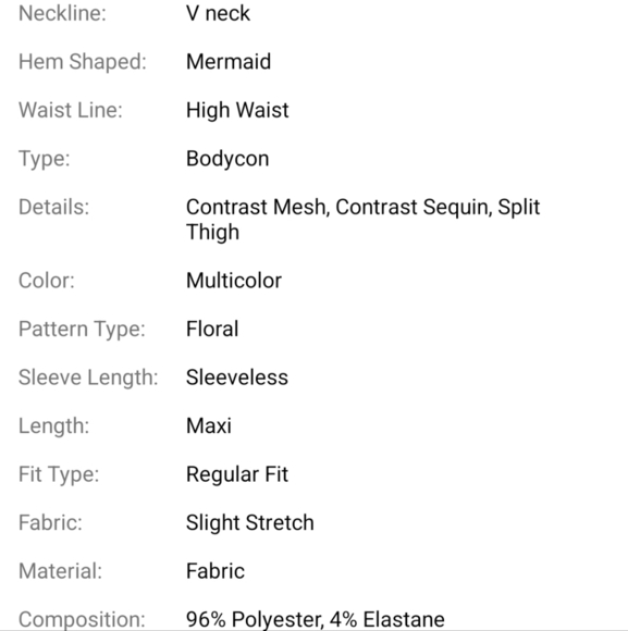 Multicolor Floral, V Neck, Slit Thigh, Contrast Mesh and Sequined Sample Gown - Picture 10 of 14